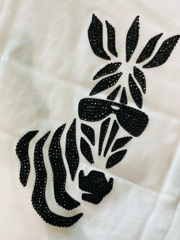 IM 70 T-shirt in cotone con disegno zebra