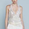 RELISH Top incrocio scollo dietro full paillettes