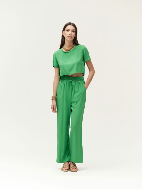 WHITE WISE Crop top in mussola
