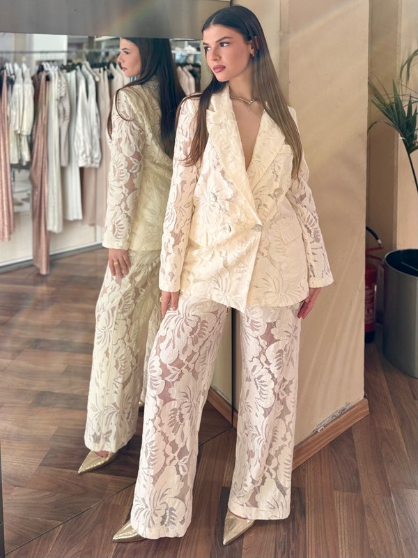 H2O Pantalone in pizzo dritto con elastico in vita