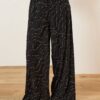 SOUVENIR Pantalone in cotone con ricamo perline