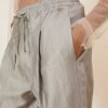 SOUVENIR Pantalone in lino sciancarato