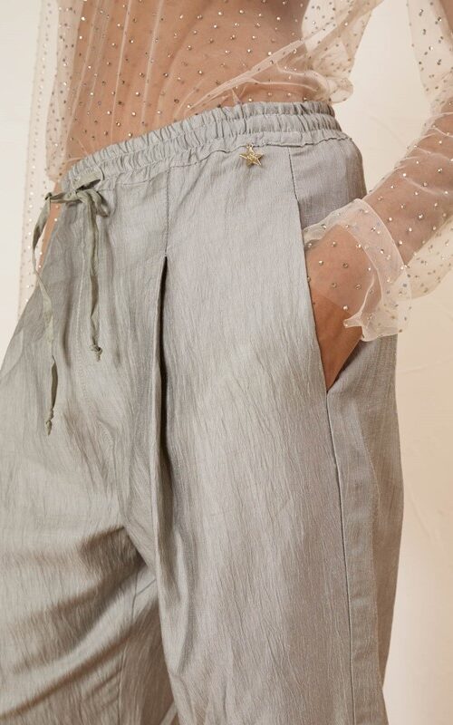SOUVENIR Pantalone in lino sciancarato