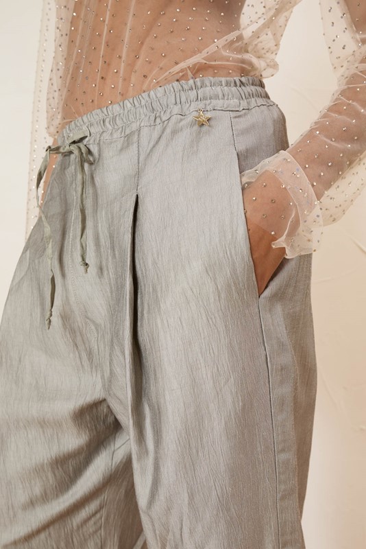 SOUVENIR Pantalone in lino sciancarato