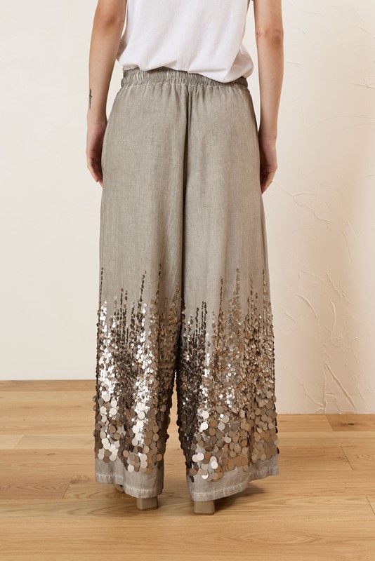 SOUVENIR Pantalone con elastico in vita e paillettes sul fondo