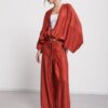 OTTOD'AME Camicia cardigan in lino satinato