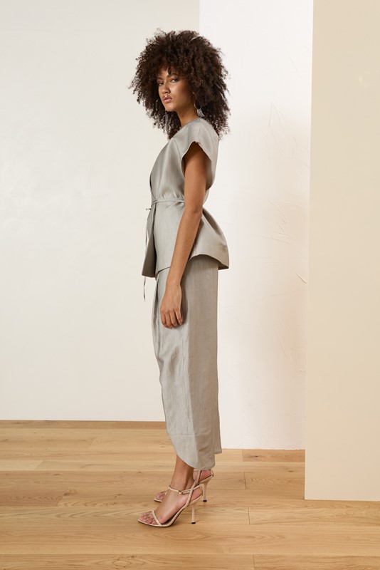 SOUVENIR Pantalone in lino sciancarato
