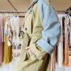 LES JOLIES NANAS Cappotto lungo trench con dettaglio in felpa