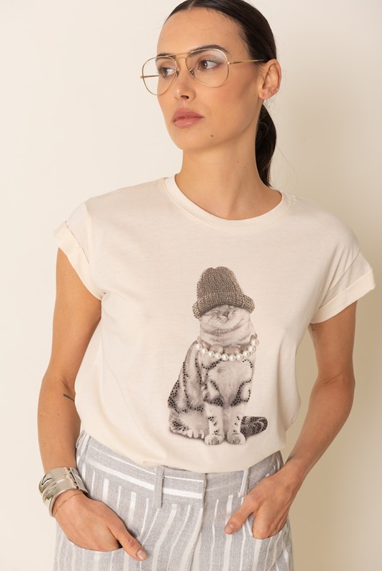 SISTE'S T-shirt con gatto