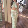 RELISH Tuta con top e pantalone a palazzo con fantasia astratta