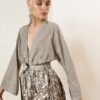 SOUVENIR Kimono con paillettes sul fondo e cintura in vita