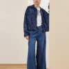 SOUVENIR Jeans a palazzo pantalone denim leggero