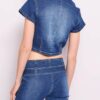 DENNY ROSE Blazer in denim con bottoni gioiello