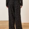 SOUVENIR Pantalone in cotone con ricamo perline