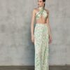 RELISH Tuta con top e pantalone a palazzo con fantasia astratta