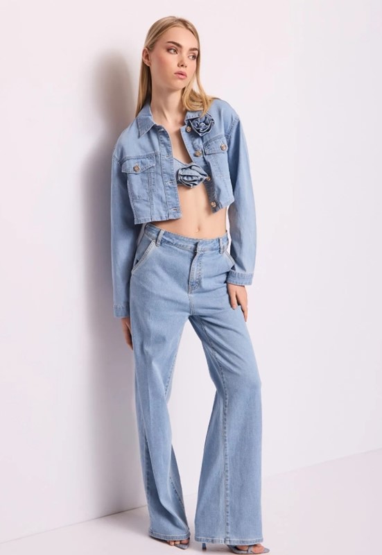 DENNY ROSE Jeans in cotone con piega
