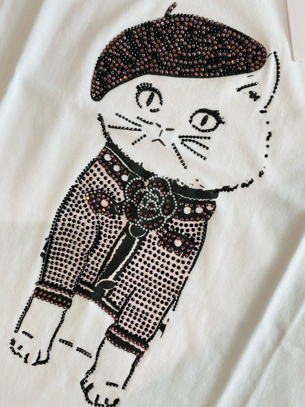 IM 70 T-shirt in cotone con disegno gatto