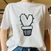 IM 70 T-shirt in cotone con disegno cactus a forma di cuore