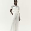 WHITE WISE Pantalone ampio con coulisse
