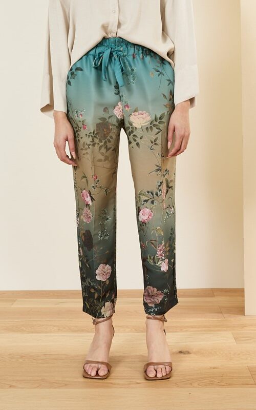 SOUVENIR Pantalone a sigaretta con elastico in vita