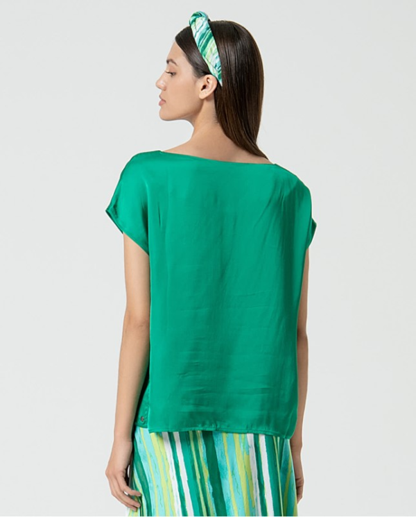 SURKANA Blusa scollo a barchetta senza maniche