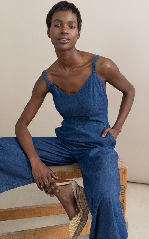 SURKANA Tuta denim senza spalline
