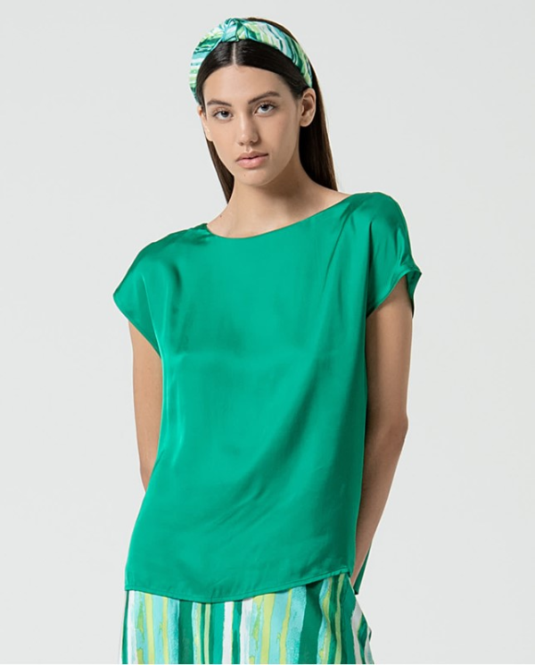 SURKANA Blusa scollo a barchetta senza maniche