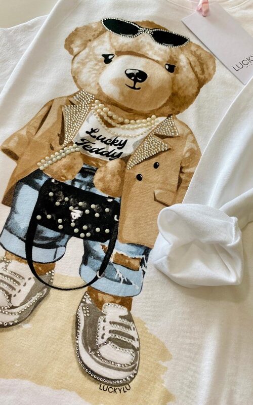 LUCKYLU T-shirt con disegno teddy bear