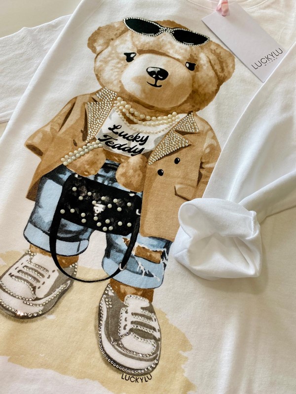 LUCKYLU T-shirt con disegno teddy bear