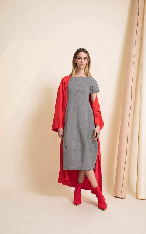 PEPE ROSA Abito vichy m/m midi