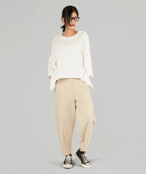 LES JOLIES NANAS Pantalone carrot fit in punto milano