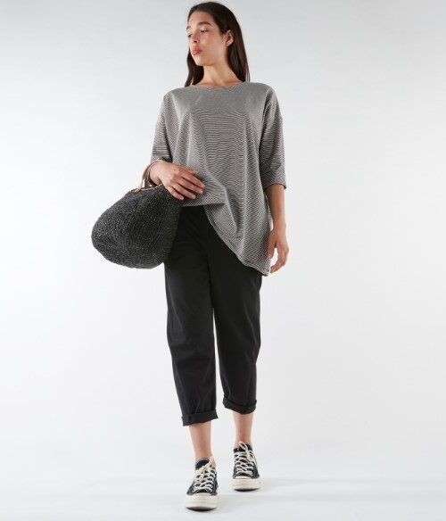 LES JOLIES NANAS Pantaloni in punto milano con passanti