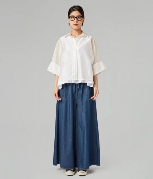 LES JOLIES NANAS Camicia crop semi trasparente