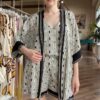 AGGÉL Kimono in stampa geometrica con cintutra