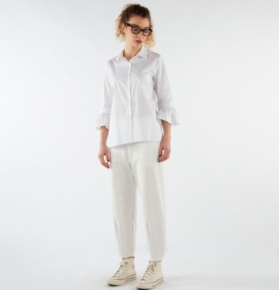 LES JOLIES NANAS Pantalone con pinces alle caviglie