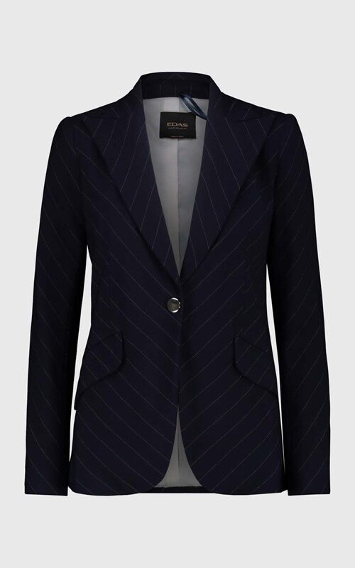 EDAS Giacca taglio diagonale gessato lurex