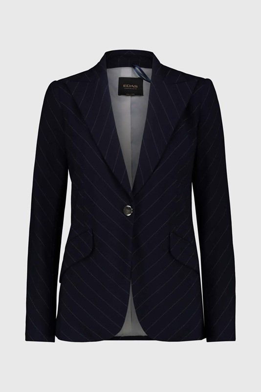 EDAS Giacca taglio diagonale gessato lurex