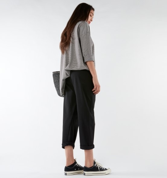 LES JOLIES NANAS Pantaloni in punto milano con passanti