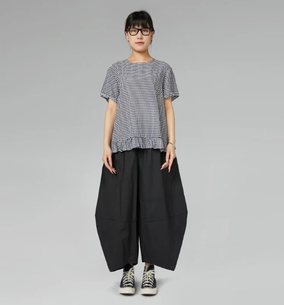 LES JOLIES NANAS Pantalone ovetto in cotone beige